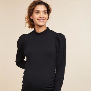 🤰🏽Motherhood Maternity Black Puff Sleeve Top